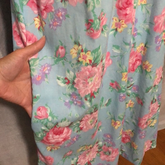 Vintage House Coat-Short Sleeve-Pink Floral-GUC-Lady Manhattan brand - Picture 11 of 16